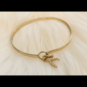 Express Gold Wishbone Charm Bracelet